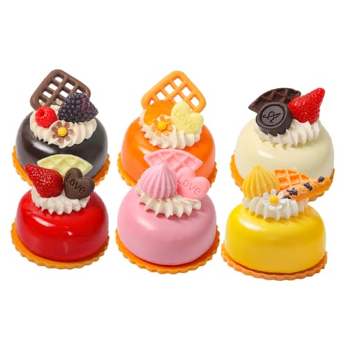 Beaupretty 6 Stück Teiliges Künstliche Kleine Kuchen Modell Realistische Dekorative Dessert Deko für Foto Requisiten Laden Wohnraumgestaltung Leichte Handliche Kuchenattrappen von Beaupretty