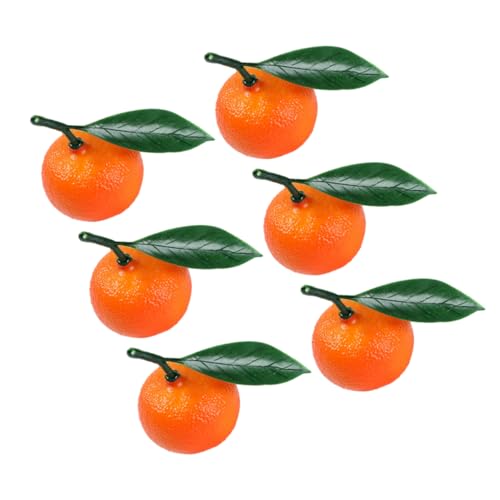 Beaupretty 6 Stück Teiliges Künstliche Orangen Deko Realistische Früchte Modelle Lebensecht mit Blättern Vielseitig für Obstladen Sommerdeko Natürlicher Look von Beaupretty