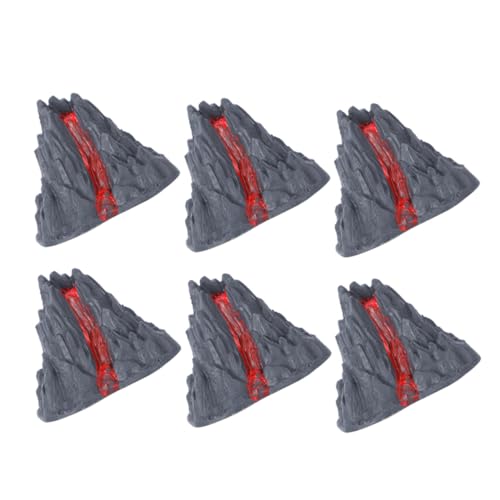 Beaupretty 6 Stück Teiliges Lava aus Robustem Kunststoff Realistische Vulkanmodelle für Sandkästen Aquarium und Landschaftsdekoration von Beaupretty