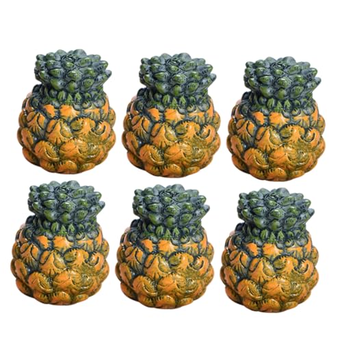 Beaupretty 6 Stück Teiliges Mini Ananas Deko aus Widerstandsfähigem Harz Realistisch Detailgetreue Künstliche Früchte für und Fotodekoration Vielseitige Simulation für Stilvolle von Beaupretty