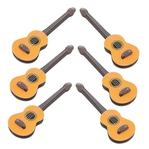 Beaupretty 6 Stück Teiliges Mini Gitarren Modellset Miniatur Gitarre Dekoration Detailgetreue Klassische und Elektrische Gitarren Puppenhaus Zubehör Fotografie Requisiten für Musikliebhaber von Beaupretty