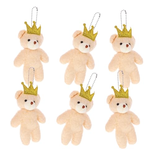 Beaupretty 6 Stück Teiliges Mini Plüsch Bären Weiche Kleine Bär Schlüsselanhänger Vielseitige Taschen und Auto Anhänger DIY Plüschtier Dekoration für Geburtstag Valentinstag Weihnachten von Beaupretty