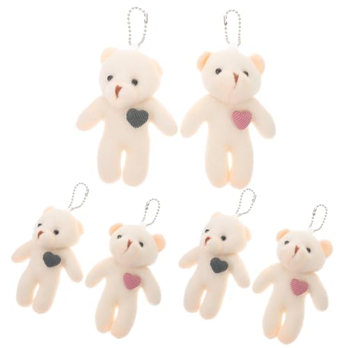 Beaupretty 6 Stück Teiliges Mini Plüschbären Schlüsselanhänger Niedliche Kleine Stofftier Anhänger mit Taschen Deko Weiche Kuscheltiere für Rucksäcke und Schlüssel Tragbare Farbenfrohe von Beaupretty
