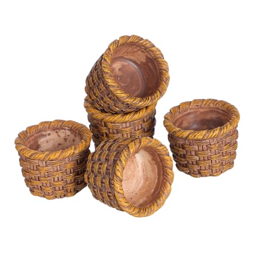 Beaupretty 6 Stück Teiliges Mini Rattan Korbset aus Hochwertigem Harz Realistische Miniatur Aufbewahrungskörbe für Puppenhaus Dekoration Leicht Handgefertigt für Schlafzimmer und Beaupretty 6 Stück Teiliges Mini Rattan Korbset aus Hochwertigem Harz Realistische Miniatur Aufbewahrungskörbe für Puppenhaus Dekoration Leicht Handgefertigt für Schlafzimmer und von Beaupretty