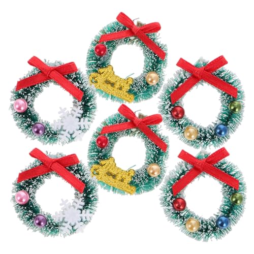 Beaupretty 6 Stück Teiliges Mini Weihnachtskranz Künstlicher Puppenhaus Kranz Weihnachtsbaum Hängedeko Langlebige Miniatur Weihnachtsdekoration für Fenster Geschenkbox Zimmer und Party von Beaupretty