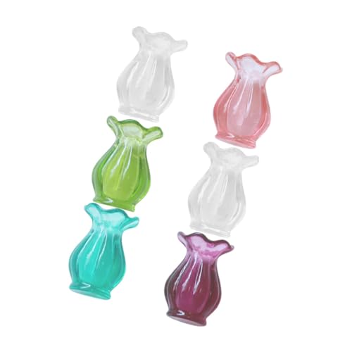 Beaupretty 6 Stück Teiliges Miniatur Bunte Mini Blumentöpfe Puppenhaus Dekoration Realistische Kleine Vasen für DIY Mikrolandschaft Sammler von Beaupretty