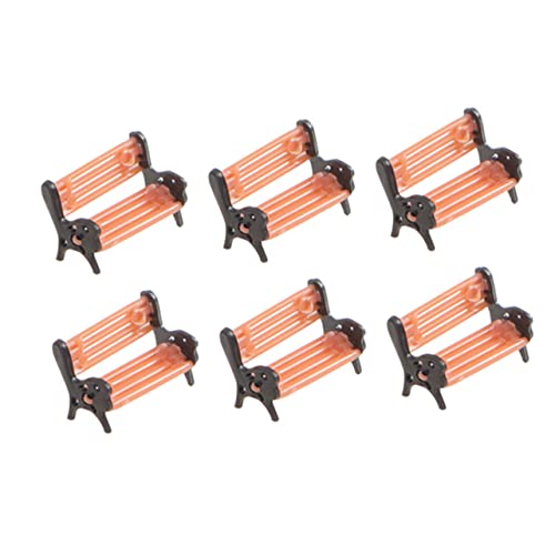 Beaupretty 6 Stück Teiliges Miniatur Modellset aus Kleine Realistische Puppenhaus Bänke mit Sitz und Armlehnen Dekoratives Landschaftsmodell für DIY Basteln und Fotokabinen Requisiten von Beaupretty