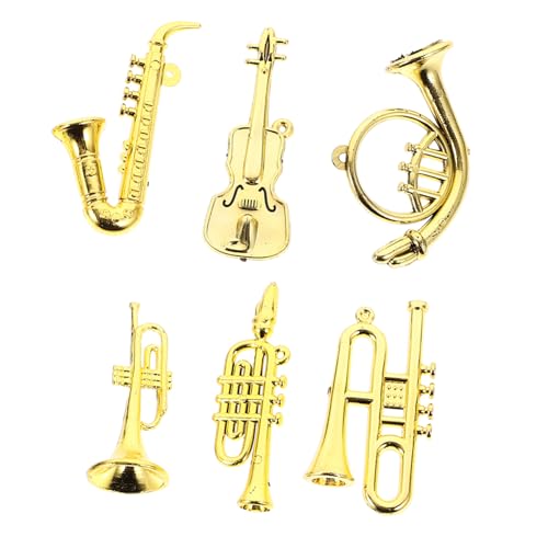 Beaupretty 6 Stück Teiliges Miniatur Musikinstrumenten für Puppenhaus Trompete Saxophon und Mehr Weihnachtsbaum Dekoration und Kinderparty Geschenkidee von Beaupretty