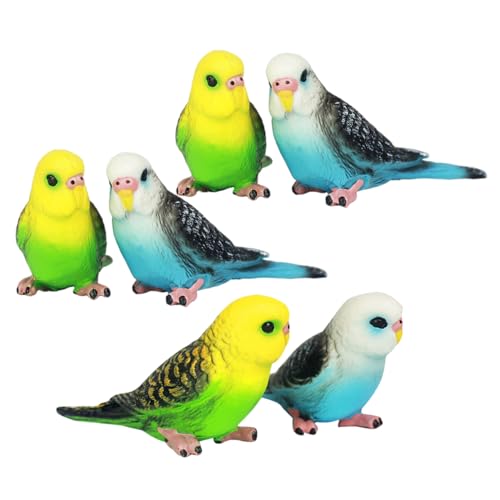 Beaupretty 6 Stück Teiliges Papageien Realistische Kleine Vogelmodelle Grün und Blau Vielseitige Dekoration und Lernspielzeug für Robust und Leicht für Drinnen und Draußen Geeignet von Beaupretty