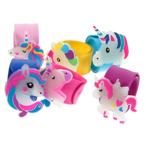 Beaupretty 6 Stück Teiliges Party Klatscharmband für Leuchtendes Einhorn Design aus Sicherem Silikon Langlebig und Verblassungsfrei für Kindergeburtstag und Tanzparty von Beaupretty