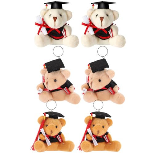 Beaupretty 6 Stück Teiliges Schlüsselanhänger Flauschige Abschlussbären Ornamente für Graduierung Süßes Plüschtier als Schlüsselanhänger oder Taschenanhänger Beaupretty 6 Stück Teiliges Schlüsselanhänger Flauschige Abschlussbären Ornamente für Graduierung Süßes Plüschtier als Schlüsselanhänger oder Taschenanhänger von Beaupretty