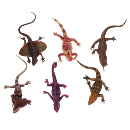 Beaupretty 6Stücke Realistische Reptil Figur Figuren Künstliches Reptil Modell Simuliertes Spielzeug für Kinder Dekoration für Garten und Balkon TPR Material von Beaupretty