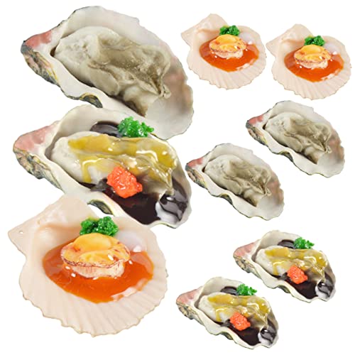 Beaupretty 6 Stück Teiliges Simulation Meeresfrüchte Modell Realistische Austern und Jakobsmuscheln Detailgetreu für Food Deko Fotografie und Ladendisplay Langlebige Tischdekoration von Beaupretty
