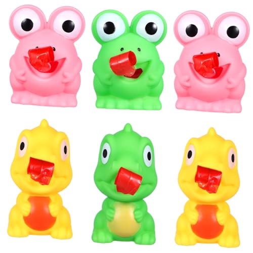 Beaupretty 6 Stück Teiliges Squishy mit Frosch und Dinosaurier Weiche TPR Materialien Lustiges Quetsch und Popping Design Tragbar für Bunte Farben Stressabbauend und Einfach Zufällige Farbe von Beaupretty