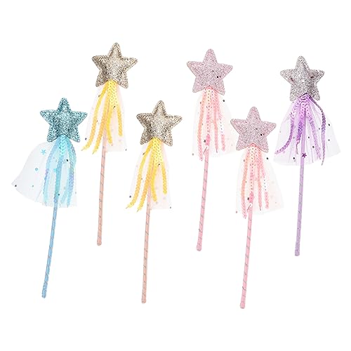 Beaupretty 6 Stück Teiliges Zauberhafte Stern Fee Sticks für Dekorative Handheld Zauberstäbe mit Bändern als Partygeschenk Cosplay für Mädchen Bunte Farben Rosa Gold Blau Beaupretty 6 Stück Teiliges Zauberhafte Stern Fee Sticks für Dekorative Handheld Zauberstäbe mit Bändern als Partygeschenk Cosplay für Mädchen Bunte Farben Rosa Gold Blau von Beaupretty