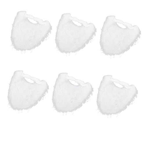 Beaupretty 6 Stück Weihnachtsbart Kostüm Schnurrbärte Noel Weihnachtsfeier Bart Fell Weihnachten Gefälschter Bart Zubehör Dekorativer Bart Erwachsene Santa Dressing Prop Weiß Flanellmaterial von Beaupretty