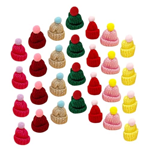 Beaupretty 60stücke Mini-strickmütze Kleine Mützen Mini-weihnachtspuppenmützen Dekorative Strickmützen DIY-bastelmützen-Ornamente Mini-Hut-Ornamente Kleine Strickmützen DIY-kunstbedarf von Beaupretty