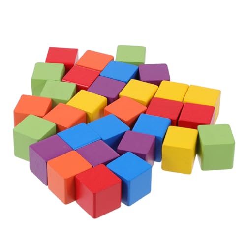Beaupretty 60 Stück Teiliges Bunte Holzbauklötze aus Buchenholz Kleine Bausteine für Frühe Bildung Kinderspielzeug Konzentrationsspiele Montessori Lernspielzeug von Beaupretty