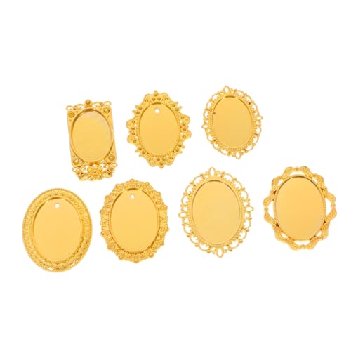 Beaupretty 7 Stück Miniaturspielzeug kleine Vintage Goldrahmen Kleiner Bilderrahmen Schmuck Display Tischrahmen Foto Bilderrahmen Dekorationszubehör für Puppenhäuser Legierung Golden von Beaupretty