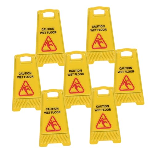 Beaupretty 7 Stück Teiliges Mini Warnschild aus Langlebiger Realistische Vorsicht Rutschgefahr Schilder für Puppenhaus Lernspielzeug Vielseitig für Miniaturgärten und Dekoration von Beaupretty