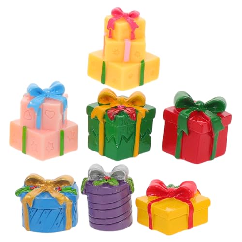 Beaupretty 7 Stück Teiliges Miniatur Harz Farbige Miniatur Geschenkboxen für DIY Basteln Puppenhaus-Dekoration Kompakt und Vielseitig für Tisch Wohnraumgestaltung von Beaupretty