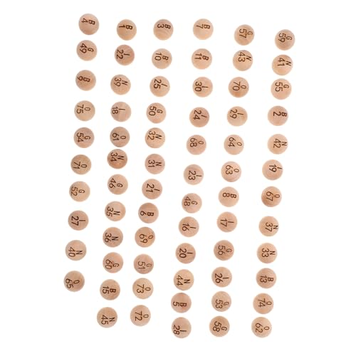 Beaupretty 75 Stück Holz Bingo Zubehör Nummerierte Bälle aus Massivem Holz für Spieleabende Team Building und Interaktive Aktivitäten Beaupretty 75 Stück Holz Bingo Zubehör Nummerierte Bälle aus Massivem Holz für Spieleabende Team Building und Interaktive Aktivitäten von Beaupretty
