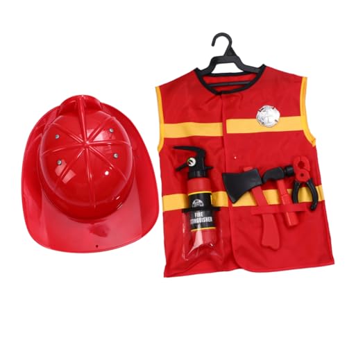 Beaupretty 7Stücke Teiliges Feuerwehrmann Kostümset für Cosplay Outfit mit Weste Hut Spielzeughammer Feuerlöscher Zange und für Rollenspiele und Fantasieerlebnisse Beaupretty 7Stücke Teiliges Feuerwehrmann Kostümset für Cosplay Outfit mit Weste Hut Spielzeughammer Feuerlöscher Zange und für Rollenspiele und Fantasieerlebnisse von Beaupretty