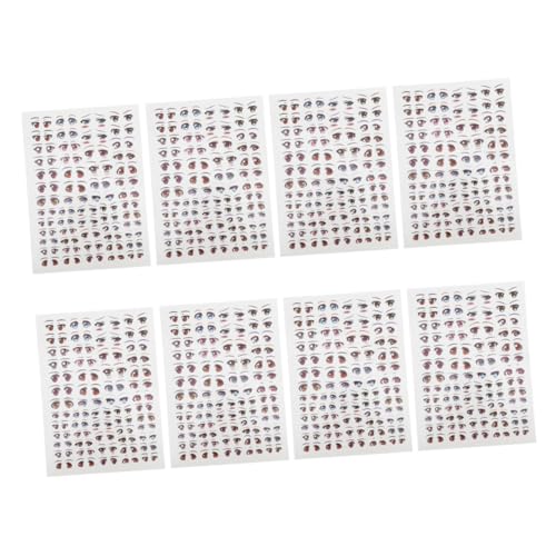 Beaupretty 8 Blatt Cartoon Puppenaugen Aufkleber DIY Augen Sticker für Bastelprojekte Selbstklebende Decals für Harz Vielseitige Designs für Kreative von Beaupretty