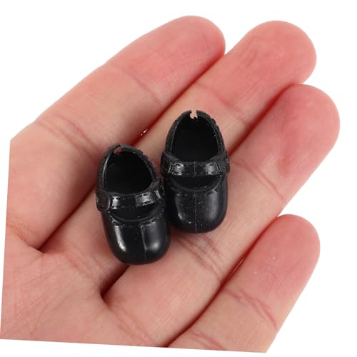 Beaupretty 8 Paare Mini Puppenschuhe Flache Kunststoffschuhe für Mädchenpuppen Puppenhaus Zubehör Miniatur Schuhe in Schwarz Rot Weiß von Beaupretty