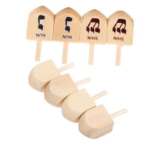 Beaupretty 8 Stück Holz Dreidel für Chanukka Teiliges mit Bunten Buchstaben zur Stressbewältigung Sicher für Partys und Bastelaktivitäten von Beaupretty