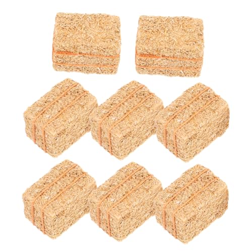 Beaupretty 8 Stück Mini Heuballen Dekoration Teiliges aus Leichtem Strohmaterial Handgefertigte Puppenhaus Zubehör Kleine Künstliche Heustapel für Bauernhof und Miniaturszenen für Puppenhaus von Beaupretty