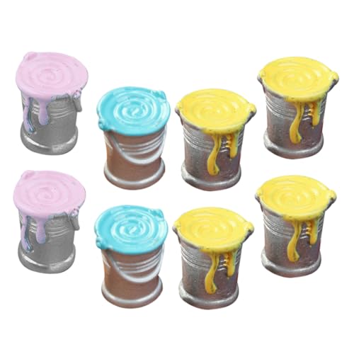 Beaupretty Miniatur Farbeimer 8 Stück für Puppenhäuser Handgefertigte Deko für Kleiner Hauslandschaften für Kreative Bastelprojekte und Puppenhausdekoration von Beaupretty