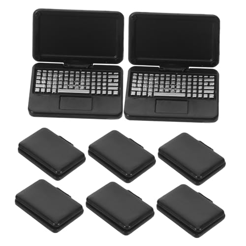 Beaupretty 8 Stück Puppenhaus Computer Kleiner Laptop Laptop Winziger Miniatur Miniatur Dinge Für Puppenhaus Spielcomputer Schwarzer Kunststoff von Beaupretty