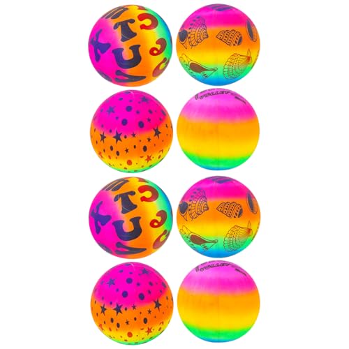 Beaupretty 8 Stück Teiliges Aufblasbares Strandball Kreative PVC Regenbogen Spielbälle für Schwimmbadspielzeug und Outdoor Spaß für Kleinkinder von Beaupretty