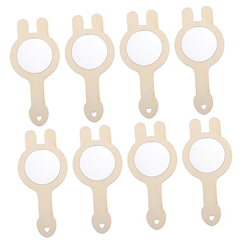 Beaupretty 8 Stück Teiliges DIY Holzspiegel Bastelset für Unvollendeter Handspiegel aus Leichtem Material Kreatives für Kinderzimmer Zubehör für Kindergeburtstag und Familienzeit von Beaupretty