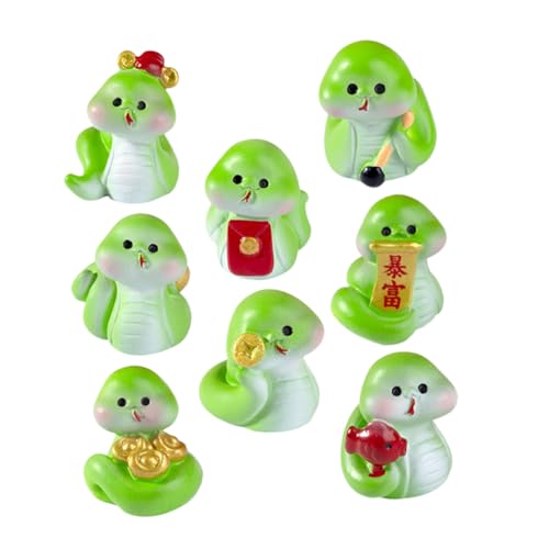 Beaupretty 8 Stück Teiliges DIY Mini Schlangenfiguren Miniaturschlangen Statue für Mikrolandschaft Desktop Dekoration und Auto Charmante Farbenfrohe Ornamente für Jahr der Schlange von Beaupretty