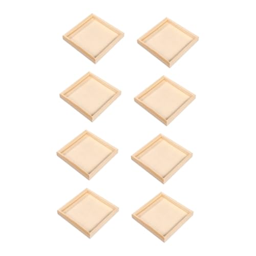 Beaupretty 8 Stück Teiliges Holztabletts für Würfelpuzzle Aufbewahrung Umweltfreundliche Praktische Holztabletts für Holzspielzeug Leicht zu Reinigen für Würfelspiele von Beaupretty