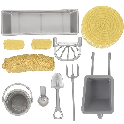 Beaupretty 8 Stück Teiliges Mini Bauernhof Modellset Zubehör für Sandtische und Puppenhäuser für Fantasievolles Spiel und Dekoration von Beaupretty
