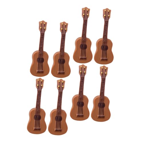 Beaupretty 8 Stück Teiliges Mini Gitarrenmodell aus Langlebigem Resin Detailgetreues Mini Musikinstrument für Puppenhaus Deko Kleine Gitarren Requisiten und Fotorequisiten von Beaupretty