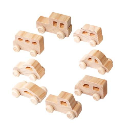 Beaupretty 8 Stück Teiliges Mini Holzautos zum Bemalen Unbemalte DIY Holzfahrzeuge für Sichere Holzmaterialien Kreative Hand Auge Koordination Bastelspielzeug für Party und von Beaupretty