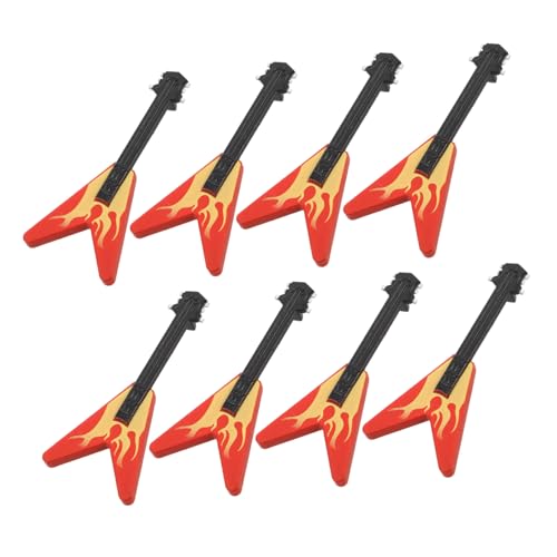 Beaupretty 8 Stück Teiliges Miniatur Gitarrenmodell Realistische Kleine Gitarrenornamente Mini Gitarren Dekoration für Puppenhaus Kreative Spielzubehör für Musikliebhaber Heimdekoration von Beaupretty