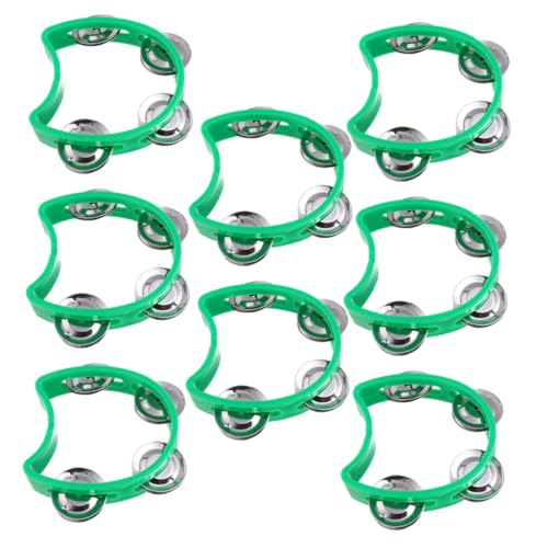Beaupretty 8 Stück Teiliges Orff Musikspielzeug Tamburin Grün Kleines Handliches Schellenring Instrument mit Glocken Kindgerechtes Design für Frühe Musikförderung Motorische Entwicklung und von Beaupretty