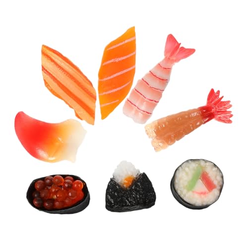 Beaupretty 8 Stück Teiliges Realistisches Sushi deko PVC Japanische Miniatur Onigiri Modelle Kunstvolle Essensrequisiten für Laden Küchendekoration Platzsparend Lebensecht Vielseitig von Beaupretty