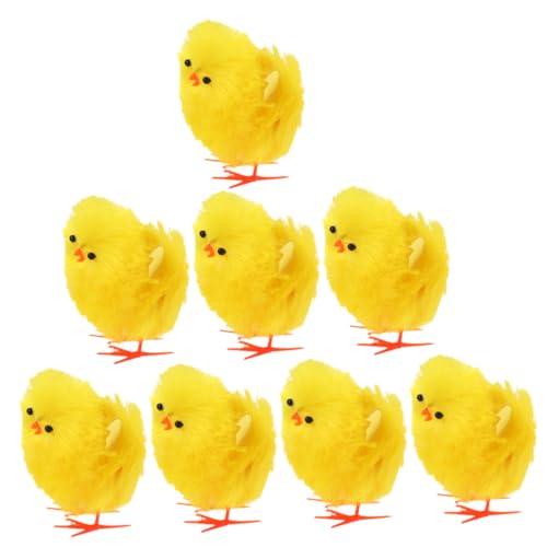 Beaupretty 8 Stück Teiliges Set Kleine Flauschige Hohe Plüschküken Osterdeko Bastelset für Osterkörbe und Partydekorationen von Beaupretty