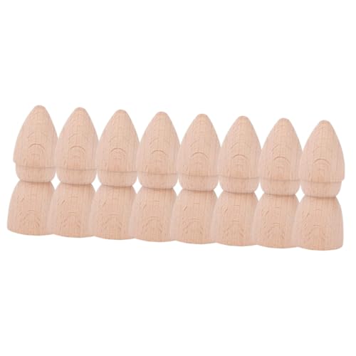 Beaupretty 8 Stück Teiliges Unbemalte Holzpuppen zum Bemalen Kleine DIY Holzfiguren mit Glatter Oberfläche Leicht und Langlebig für Bastelprojekte Kreative Familienaktivitäten von Beaupretty