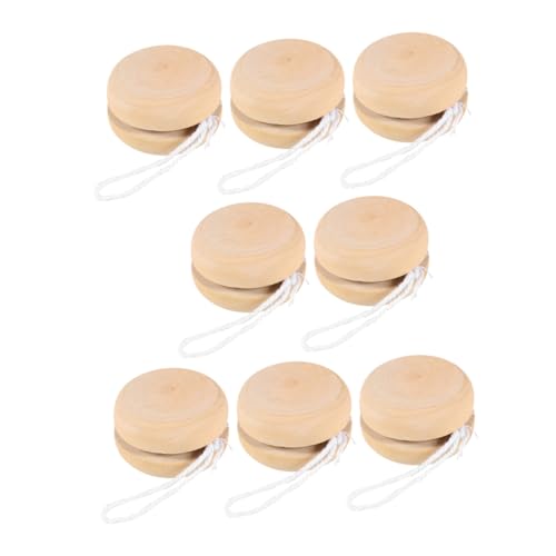 Beaupretty 8 Stück Teiliges Yo Yo Ball aus Holz zum Bemalen DIY Graffiti Natürliche Blanko Oberfläche Kreative Handwerksidee für Gruppenaktivitäten und Kindliche von Beaupretty