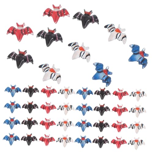 Beaupretty 80 Stück Halloween Mini Fledermäuse aus Leichtem Harz Cartoonartige Flache Rückseite Vielseitige Mini Figuren für DIY Basteln Mikro Landschaft Puppenhaus Scrapbooking und Gruselige von Beaupretty