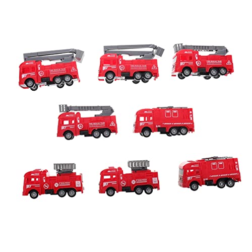 Beaupretty 8Stücke Rückzieh Feuerwehrauto Spielzeug für Kinder Automatisches Feuerwehrauto Modell Lernspielzeug zur Hand Auge Koordination und Kreativität von Beaupretty