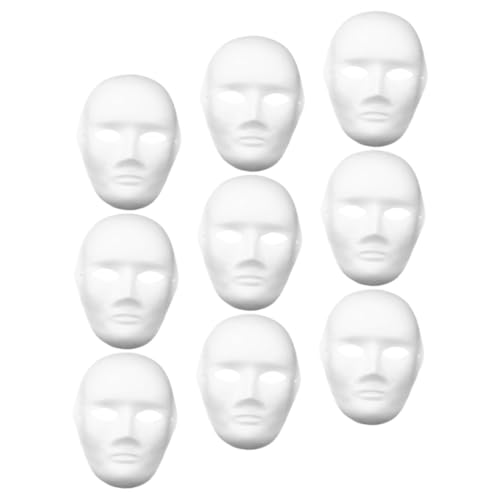 Beaupretty 9 Stck Teiliges DIY Papiermaske für Weiße Blanko Männliche Gesichtsmaske Bemalen für Kreative Bastelprojekte und Partys von Beaupretty