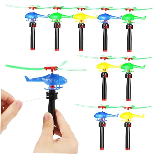 Beaupretty Hubschrauber Spielzeug für Kinder 9 Stück Zugschnur Flugspielzeug Outdoor Spielzeug Party von Beaupretty